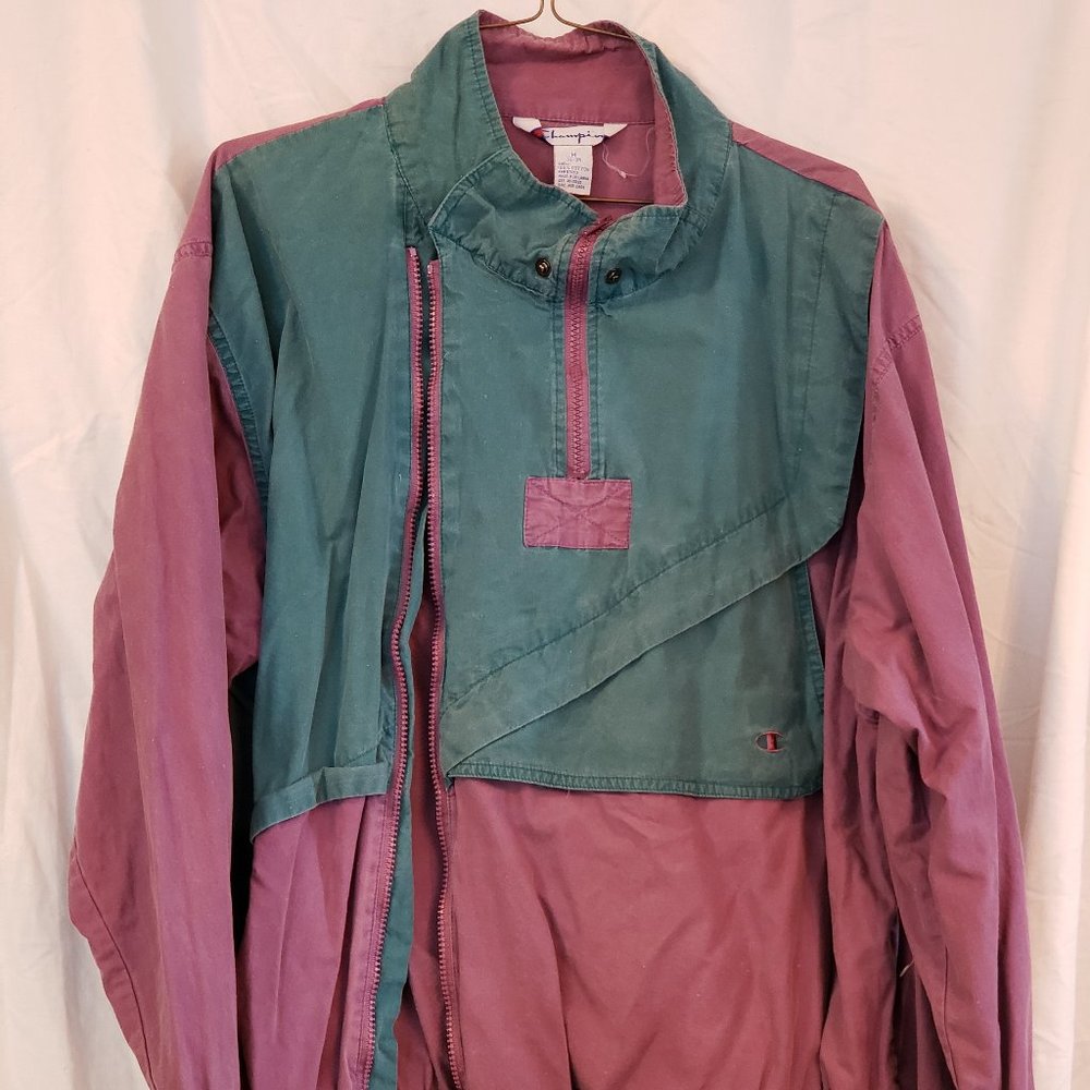 Vintage Champion Windbreaker Zip Up Athletic Jacket